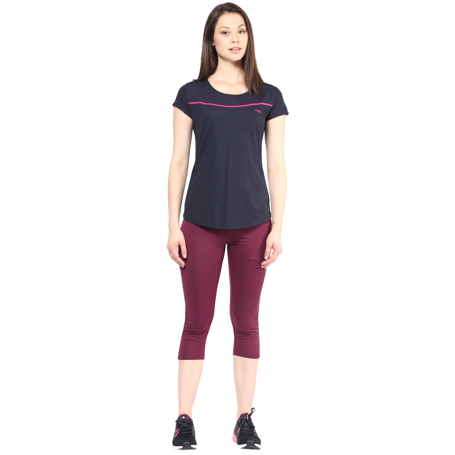berge women's instadry round neck navy tee