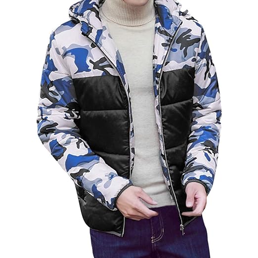 Xmiral Herren Mantel Winter Camouflage Print Pullover Langarm mit Kapuze Tops Bluse