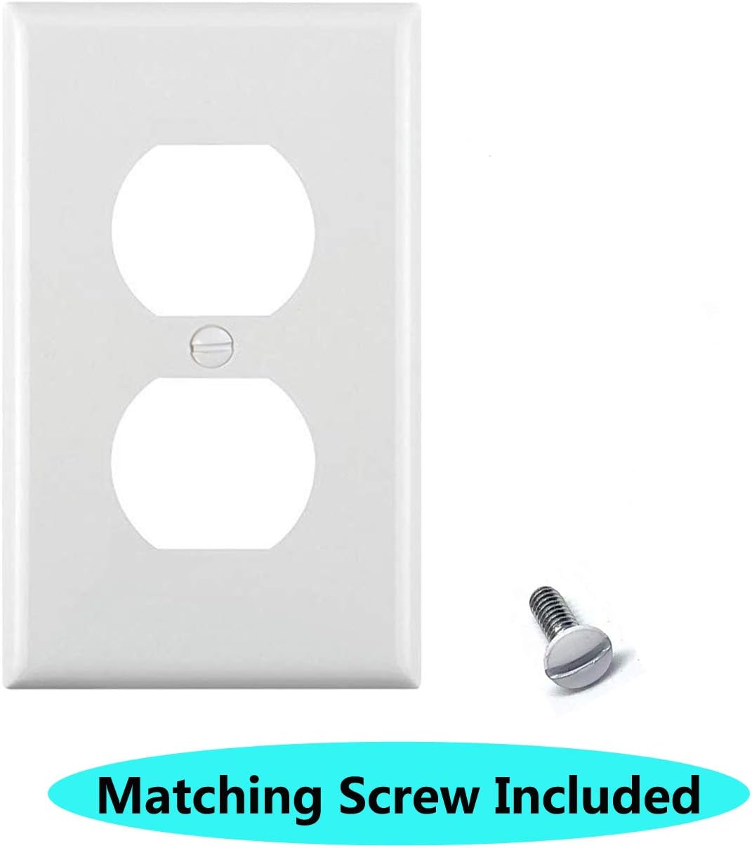 13-Pack, Duplex Receptacle Outlet Wall Plates, Standard Size, Impact Resistance, Anti Aging & High Temperature Resistance PC Face Plates, White - - 