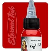 Eternal Ink Lipstick Red Tattoo Ink - 1 oz - Vibrant Red for Tattoos, Smooth Flow, Fade-Resistant - Ideal for All Skin Tones, Vegan and Sterile for Professional Tattoo Artists and Beginners