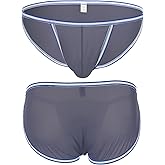 Men's Briefs Ice Silk Sexy Bulge Enhancing Pouch Brief See Through Bikini Seamless Silky Cool Breathable
