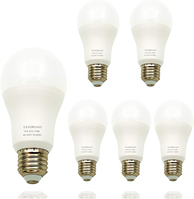 Amazon LEADROAD LED電球 E26口金 100W形相当 電球色2700K 14W 1500LM 広配光タイプ 省エネ 高輝