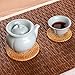 Yazi Rattan Coasters Handcrafted Eco-friendly Coffee Cupmat Tea Cup Mat Teapot Vine Placemat Rattan Decorative Holder for Kitchen Table Drinks Crafts Table Desk Office Hote (Orange, Diameter 4 inches)