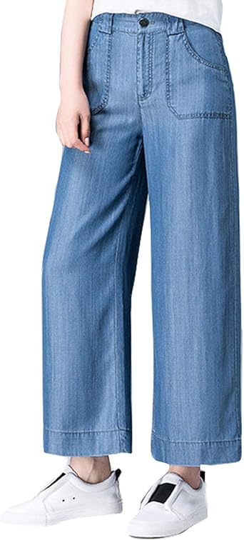 Denim palazzo pants amazon Clearance