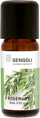 SENSOLI Rosemary Essential Oil 10ml 100% Pure Amber Glass Dropper Bottle