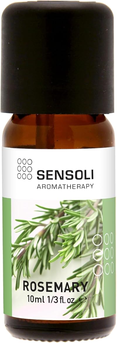 SENSOLI Rosemary Essential Oil 10ml 100% Pure Amber Glass Dropper Bottle