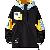 GURUNVANI Casual Hoodie Long Sleeve Hooded Jacket Color Block Pullover