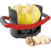 Newness 5.12-In Extra Large Apple Slicer, 12-Blade Cutter | Heavy-Duty Stainless Steel, Cuts All the Way Through, Thin Even Slices, Dishwasher Safe