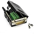 D-SUB DB15 Male Female 2Row 15Pin Plug to Terminal Breakout Board Connectors (Male+Screw+Nut-Solid Pin)