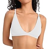 INIBUD Bralettes for Women Triangle Padded Bralette Deep V Seamless Bras No Underwire Comfortable Wireless Everyday