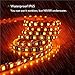 ALITOVE Orange LED Strip Lights 16.4ft 5050 SMD Black PCB 5M 300 LEDs Waterproof IP65 12V DC for Home Hotels Clubs Shopping malls Cars Lighting