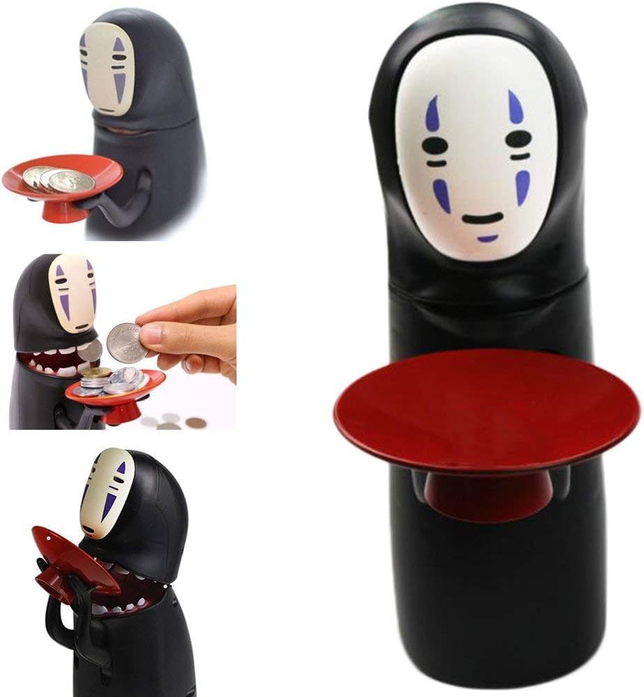 Lelestar No-Face Piggy Bank Toy Banks No-face Man Electric Doll with Music Piggy Saving Coin Bank Eat Coin Machine