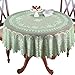 Collections Etc Crochet Lace Floral Tablecloth for Dining Room Accent or Layering Linens, Sage Green, 70