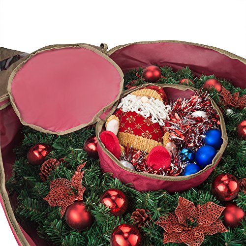 Elf Stor Red 1554 Ultimate Holiday Christmas Storage Bag for Wreaths, 36", Inch