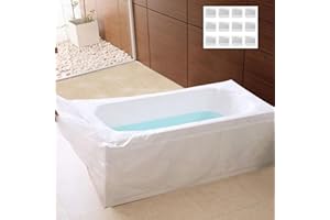 12PCS Disposable Bathtub Cover Liner, ANTFEES Large Bathtub Lining Plastic Bag Cover for Salon, Household and Hotel Bath Tubs (102" x47")