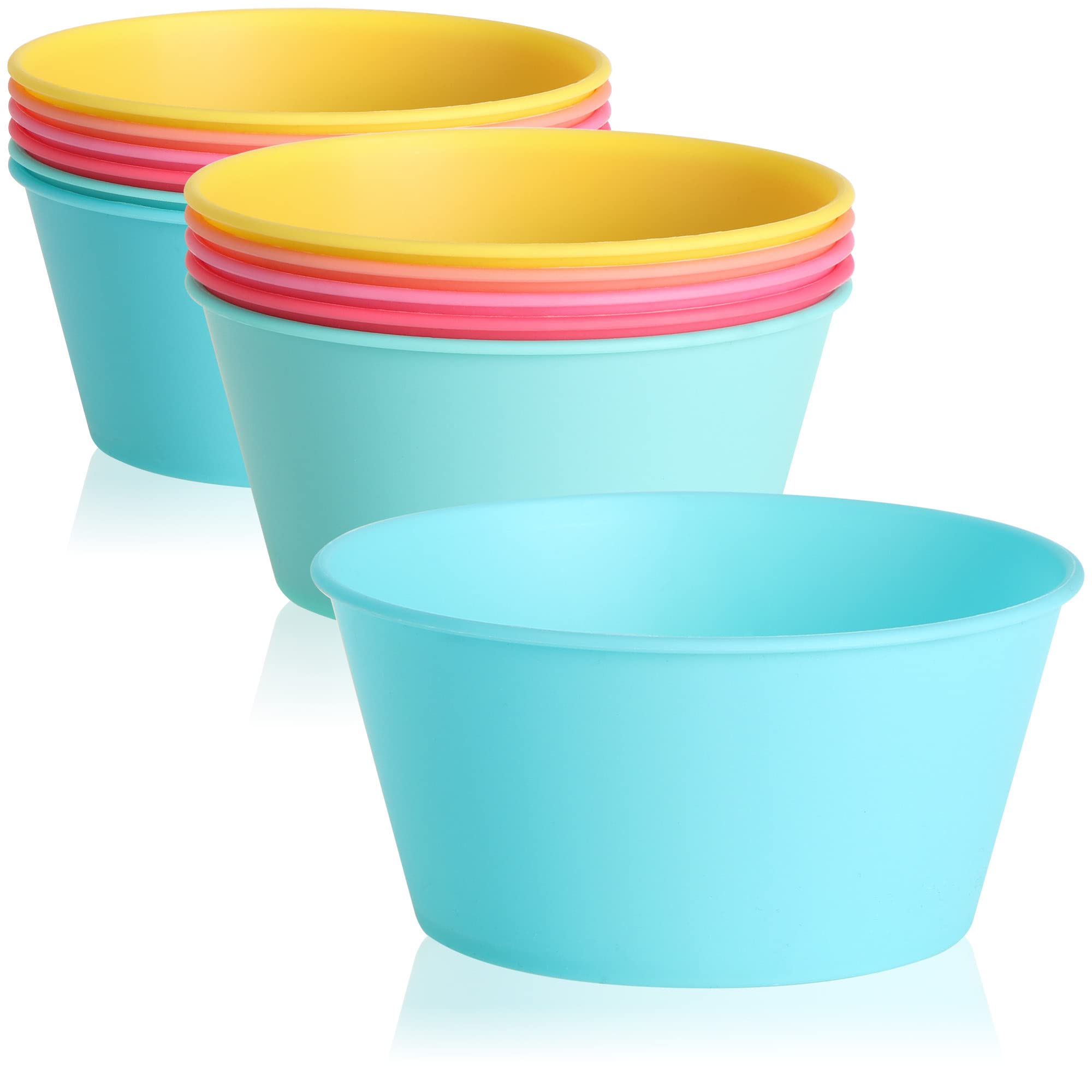 com-four® 12x Bowl Set The Picnic Accessories in Various Colors, Camping Harness, Travel Harness, Space-Saving and hygienic for 12 People (Bowl - 12 Pieces)