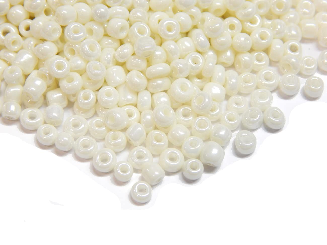 6500 Pieces Glass Seed Beads 2 mm Opaque, Matt, 11/0, Pony Beads, Opaque Seed Beads, Choice of Colours (Beige)