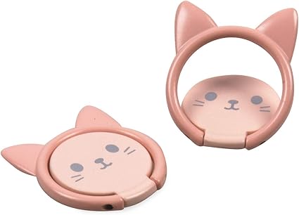 Amazon U Nest スマホリング 猫 ホルダー 薄型 スマホスタンド 猫耳 携帯リング スマホホルダー 亜鉛合金製 強吸着力 落下防止 おしゃれ かわいい 落下防止リング スタンド機能 車載ホルダー 360度回転 折りたたみ ホールドリング 片手操作 Phone Android多機種対応