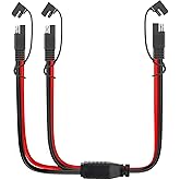 Linkstyle 10AWG SAE Connector, 1.3FT 1-to-2 SAE Splitter Extension Cable Quick Disconnect Connector for Solar Panel Charging