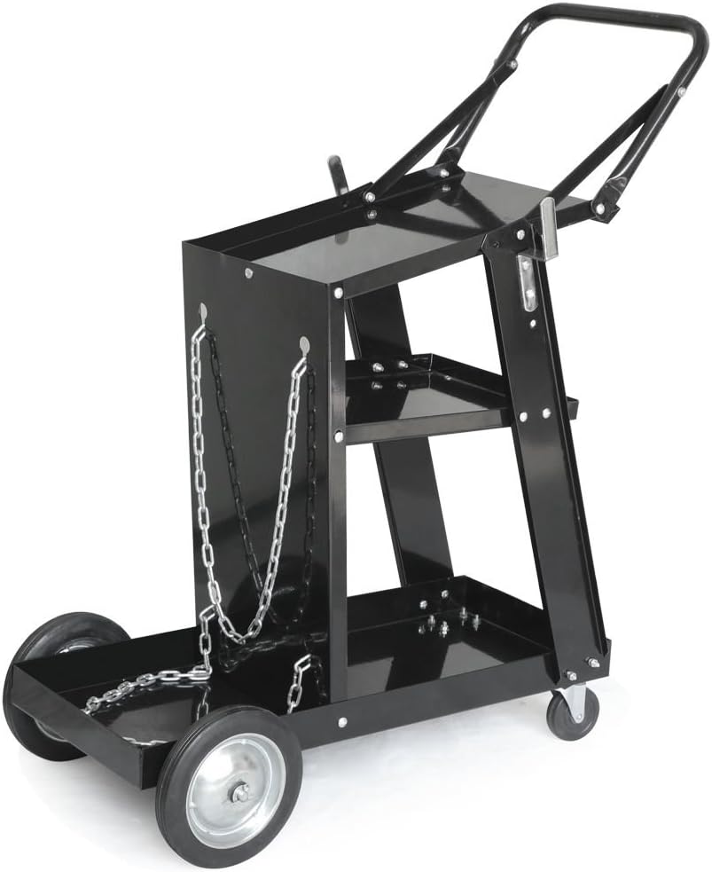 totoshop MIG TIG ARC Welder Welding Cart Universal Storage for Tanks Accessories w/Handle