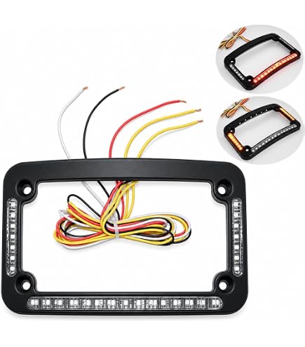 Amazon.com: HTTMT- Dual LED Curved Motorcycle License Plate Frame