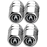 Tire Valve Stem Caps for Acura NSX RDX CDX RLX TLX TLX-L ILX RLX Legend, 4PCS Funny Tire Air Caps Leak-Proof Dust Proof Valve Cover for Cars,Trucks, Bicycle and Motorcycles (Silver)