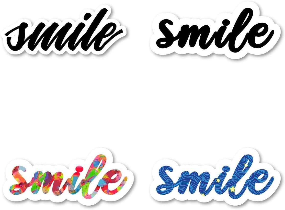 Smile Sticker Pack 4 Pack Laptop Stickers for Laptop