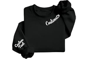 Savilediy Personalized Christmas Fathers Day Birthday Gift for Dad Grandpa, Custom Embroidered Sweatshirt with Name on Sleeve