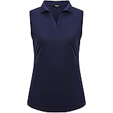 Vidusou Womens Sleeveless V Neck Golf Polo Shirts