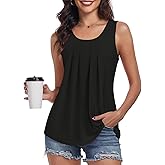 syoss Women's Tank Tops Dressy Casual Sleeveless Blouses Summer Loose Fit Outfits Trendy Shirt