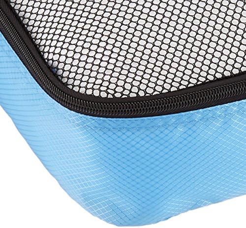 AmazonBasics 4 Piece Packing Travel Organizer Cubes Set - Medium, Sky Blue 5 AmazonBasics 4 Piece Packing Travel Organizer Cubes Set - Medium, Sky Blue