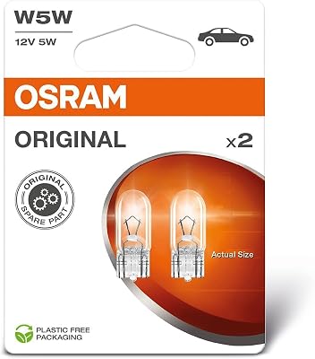ORIGINAL LINE 12V, W5W, lámpara de señalización, base de cuña de vidrio, doble ampolla (2 lámparas)