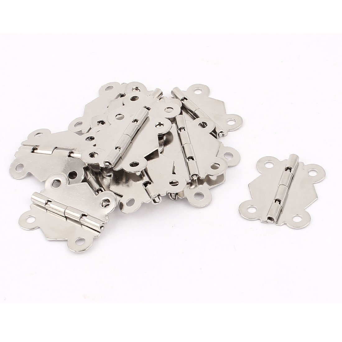 Sourcingmap Metal Butterfly Shape Cabinet Closet Door Hinges Silver Tone 13 Pcs