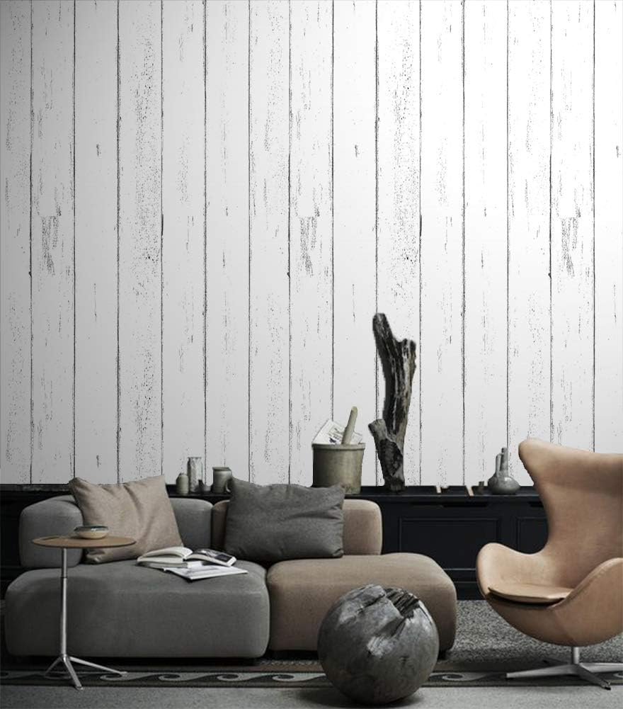 Shiplap Wood Contact Paper White Wood Peel And Stick Wallpaper
