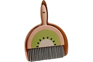 predolo Mini Broom and Dustpan Set for Kids Cleaning Brush and Dustpan Combo Educational Toddlers Broom Set for Desk Preschoo