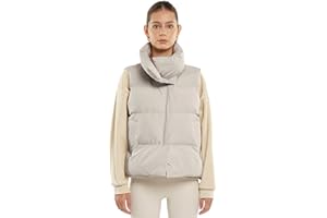 PUFFIT Women Puffer Vest, Oversized Sleeveless Cropped Winter Vests Outerwear, Versatile Padded Warm Puffy Gilet Trendy