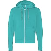 Canvas Unisex Zip-up Polycotton Fleece Hooded Sweatshirt/Hoodie (M) (Teal)