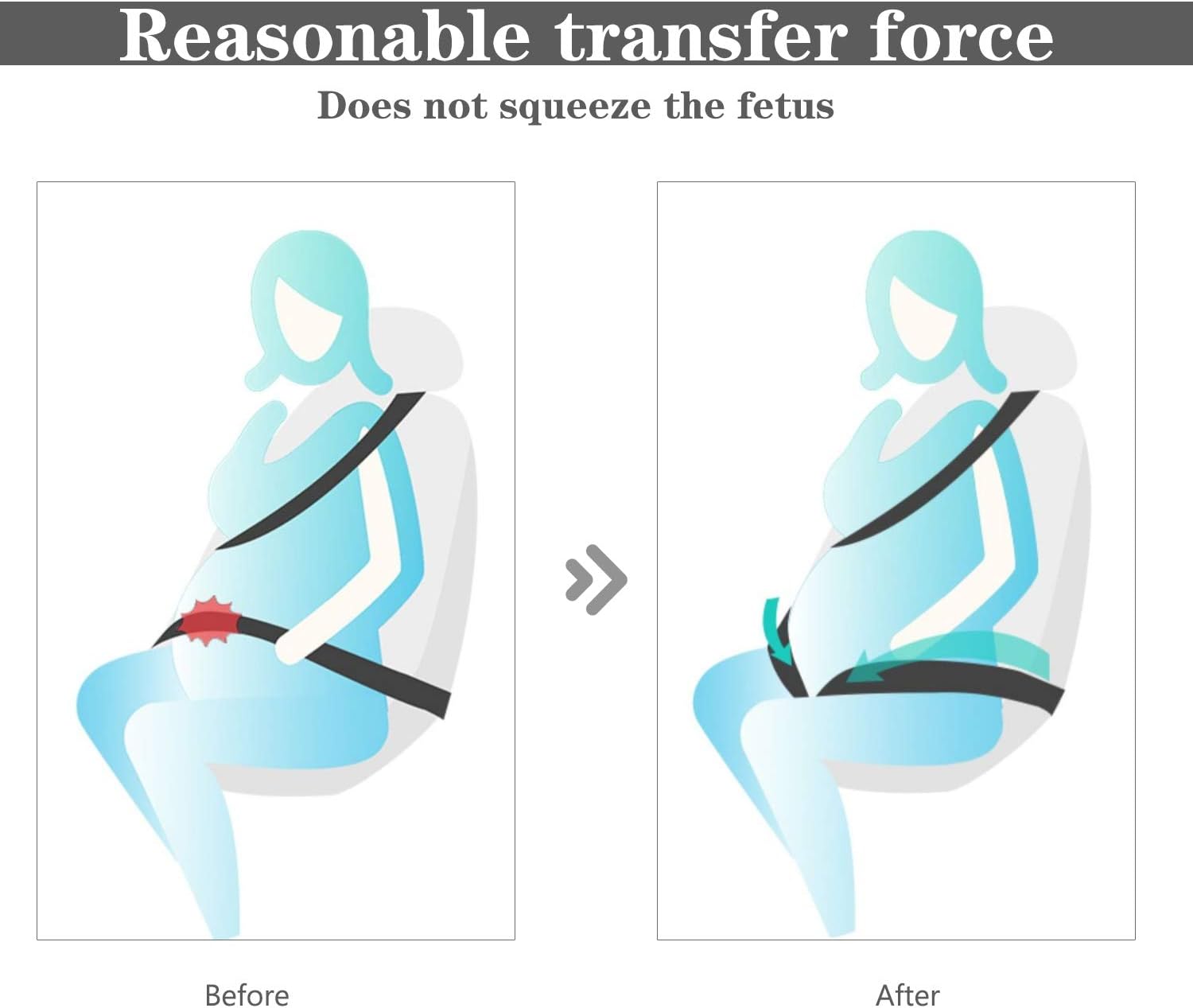 KARAA Driving Pregnancy Seat Belt Adjuster Car Bump Belt Regulator