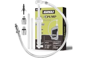 LOZAGU Lower Unit Gear Oil Pump for Standard Quart Bottles - 10cc Per Pump Stroke, Transmission Fluid Pump Includes 3/8 inch Metal Swivel, 8mm and 10mm, 3rd Hand Adapter