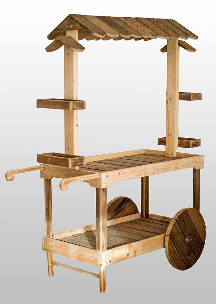 Carrito para eventos (desmontable) con tablas de palets. paletsymuebles