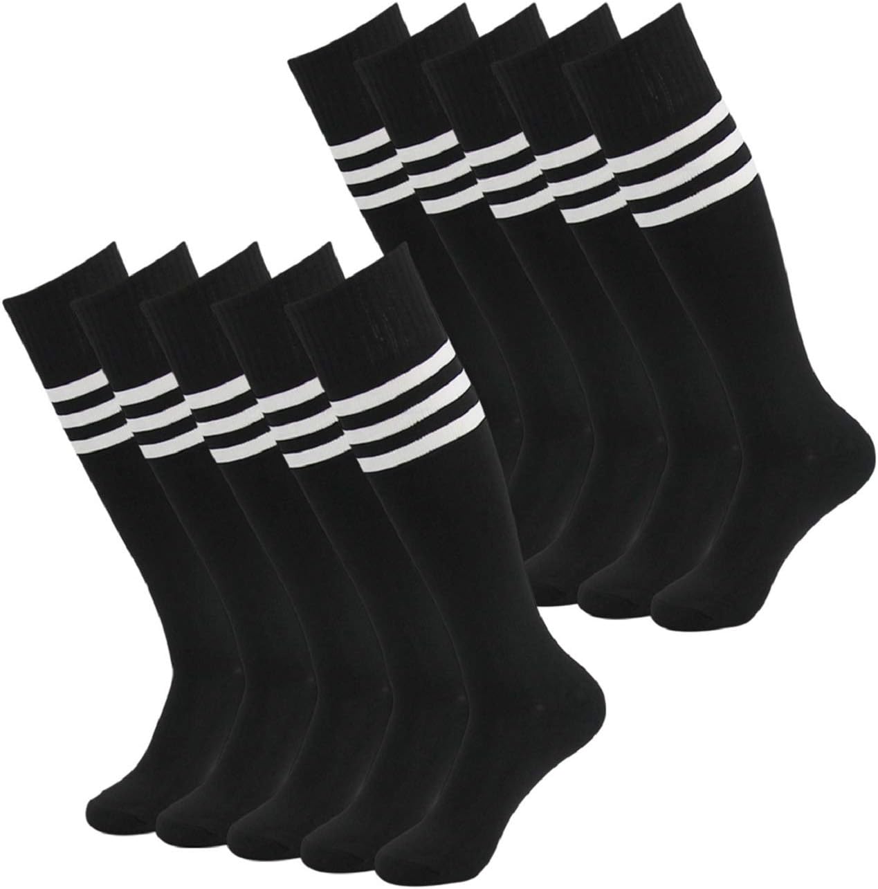Soccer Socks,Fasoar Women Men Athletic Rugby Running Knee High Football Socks 10 Pairs