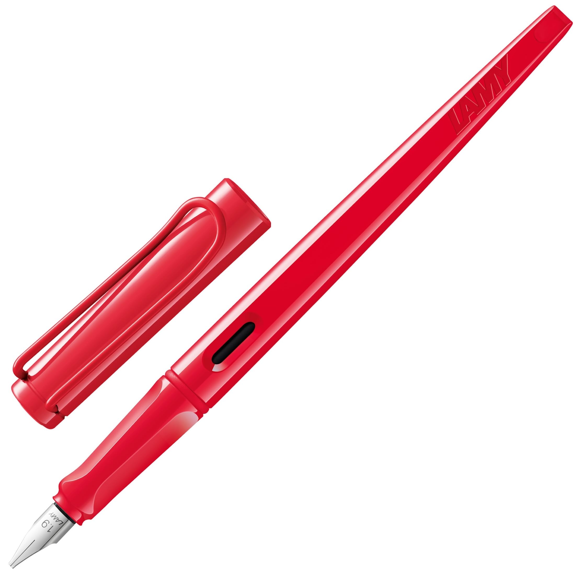 Lamy joy strawberry - calligraphy fountain pen with ergonomic grip & polished steel nib in line width 1.1 mm - Calligraphy Fountain Pen with ribbon nib - incl. ink cartridge T 10 blue