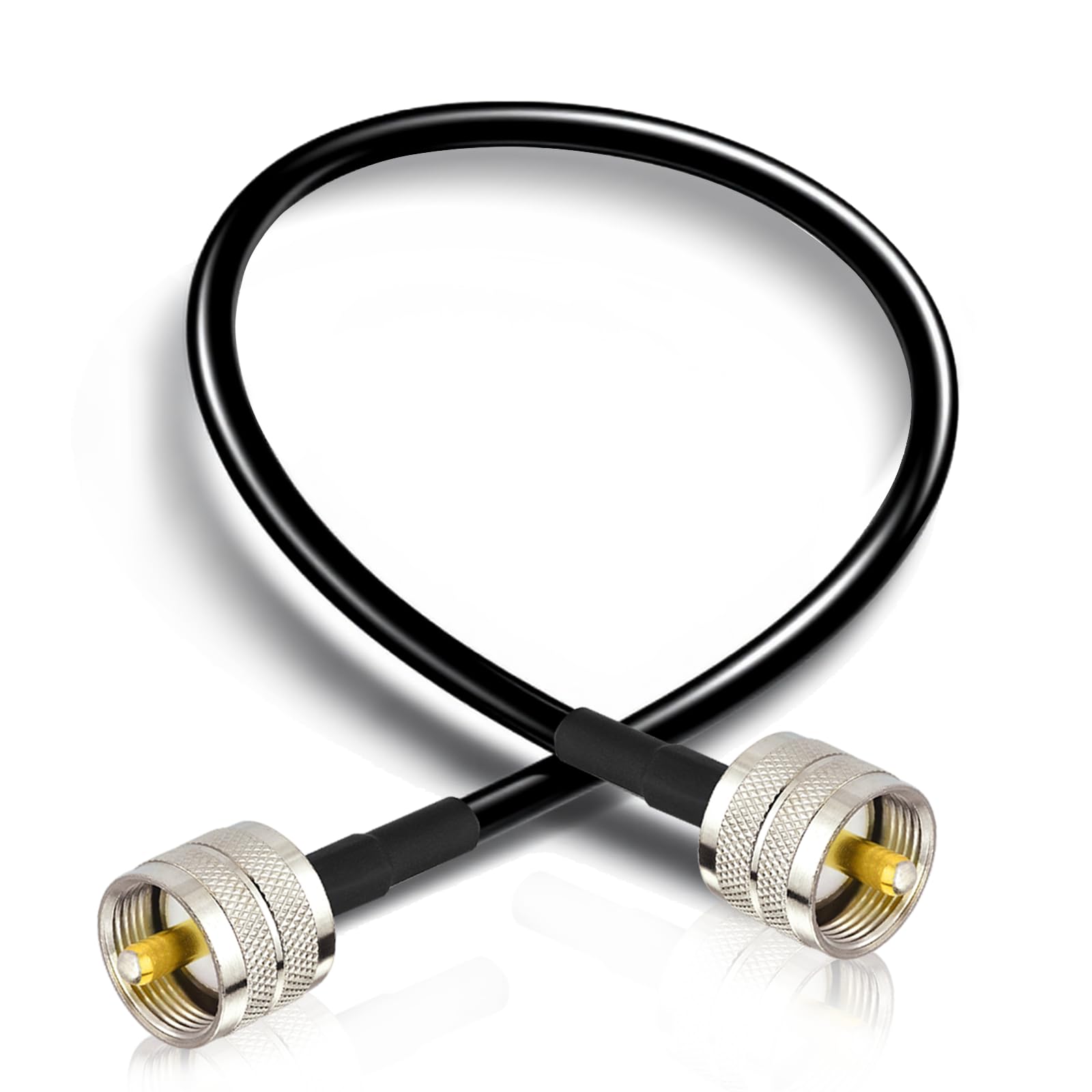 Bingfu CB Radio Extension Cable UHF PL259 Male to Male RG58 Coax Jumper Cable 30cm 1feet for CB VHF UHF Ham Radio Amateur Mobile Aerial Antenna Power SWR Meter Linear Amplifier Dummy Load