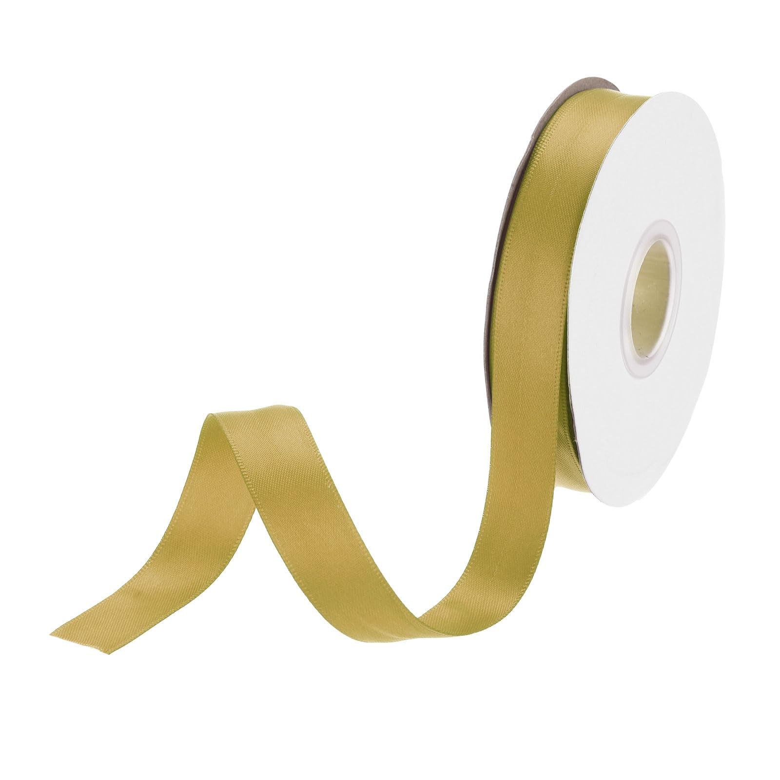 DMiotech 15mm Satin Ribbon 23m/75ft Thin Double Face Fabric Grosgrain Ribbon for Gift Wrapping Floral Hair Flower Bouquet, Gold Yellow
