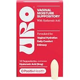 URO Vaginal Moisture Hyaluronic Acid Suppository for Easier Intimacy&ndash; 10 Ct | Supports Vaginal Hydration &amp; Daily Comfort