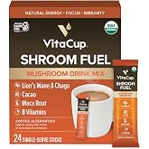 VitaCup Mushroom Based Instant Coffee Alternative Packets, 24ct