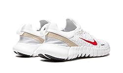 Nike Men's Free Run 5.0 Sneaker, White/Siren Red, 10