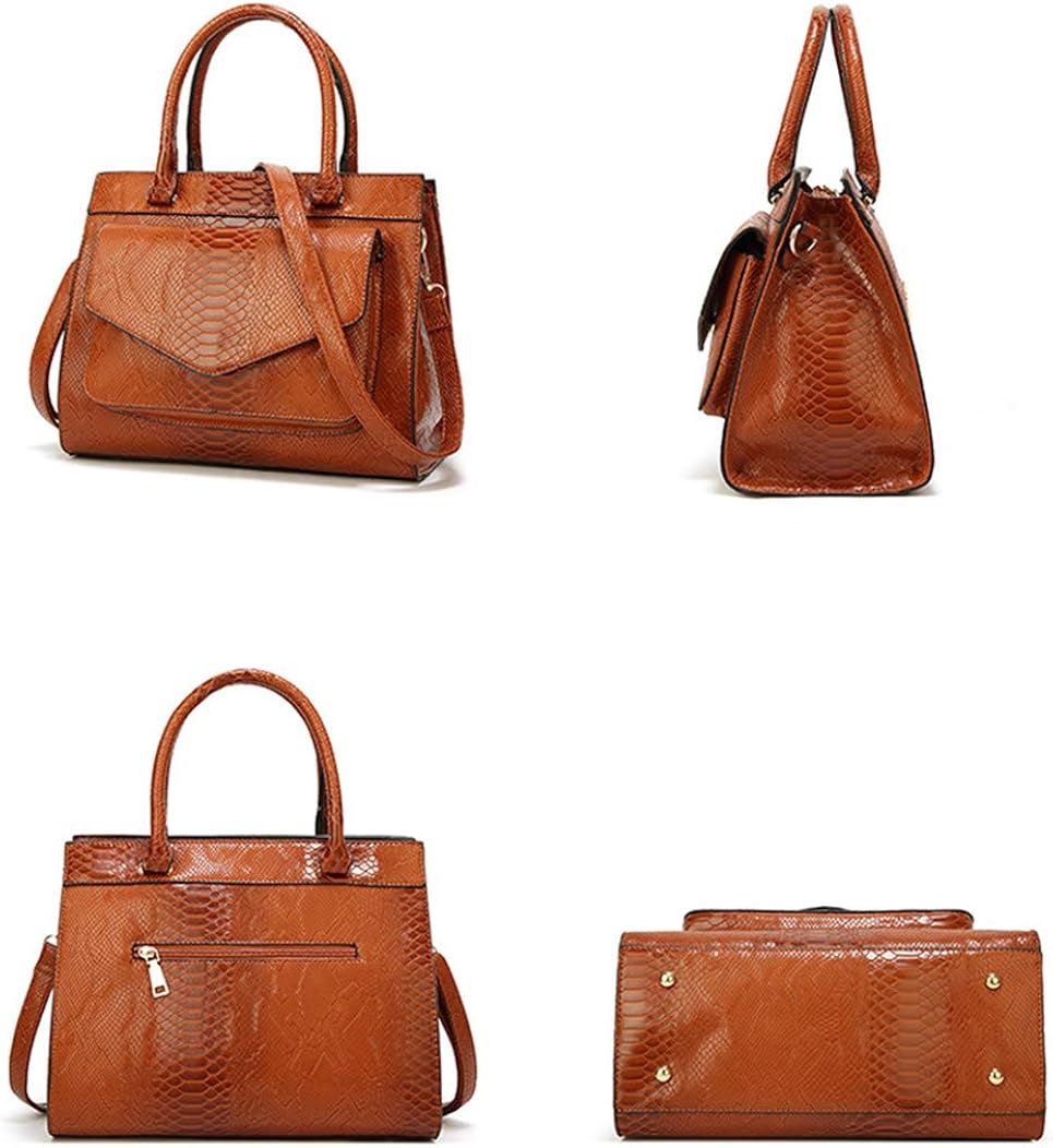 KEEPOP Women Handbag Large Capacity Stylish Snake PU Leather Shoulder Bag Simple All Match Crossbody Purse Satchel - Image 3