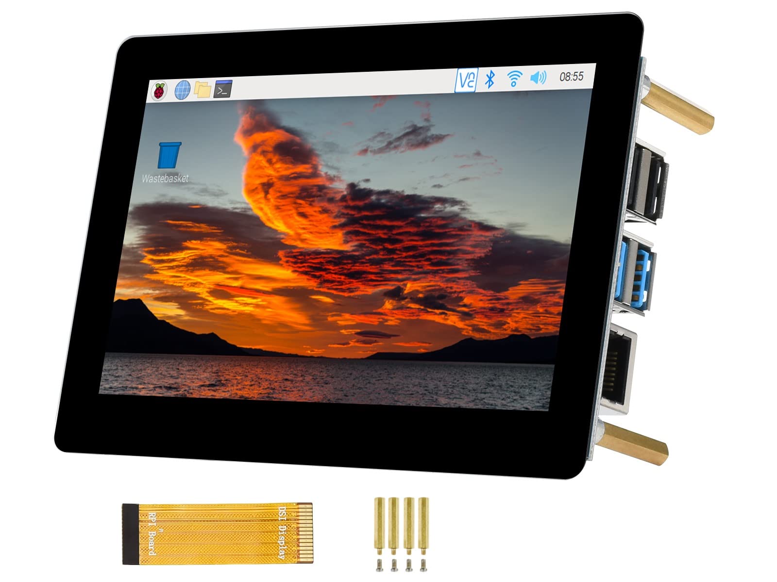 IBest 5inch DSI LCD (B) 800×480 Resolution Capacitive Touch Display IPS Screen for Raspberry Pi 4B/3B+/3A+/3B/2B/B+/A+, Compute Module 3+, Compute Module 3