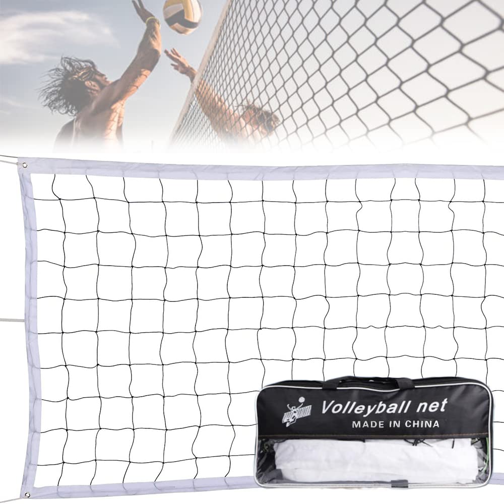 Professional Volleyball Replacement Net with Storage Bag - Standard 31FT x 3FT Training Volleyball Net for Beach, Swimming Pool, Schoolyard, Backyard, Sports